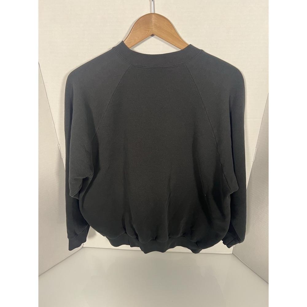 VTG Fruit Of The Loom Crew Neck Sweater Mens XL BlACK Made In USA 80s Faded 102 - Picture 4 of 4